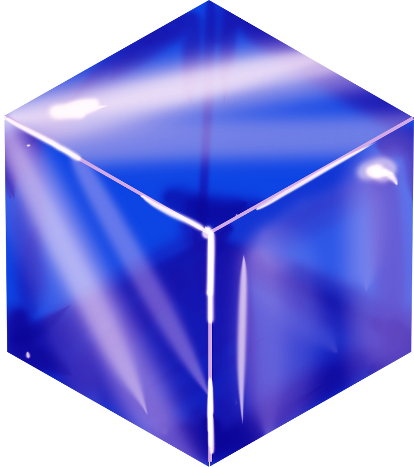 Gradient Glossy Buildable Surrealist Cube